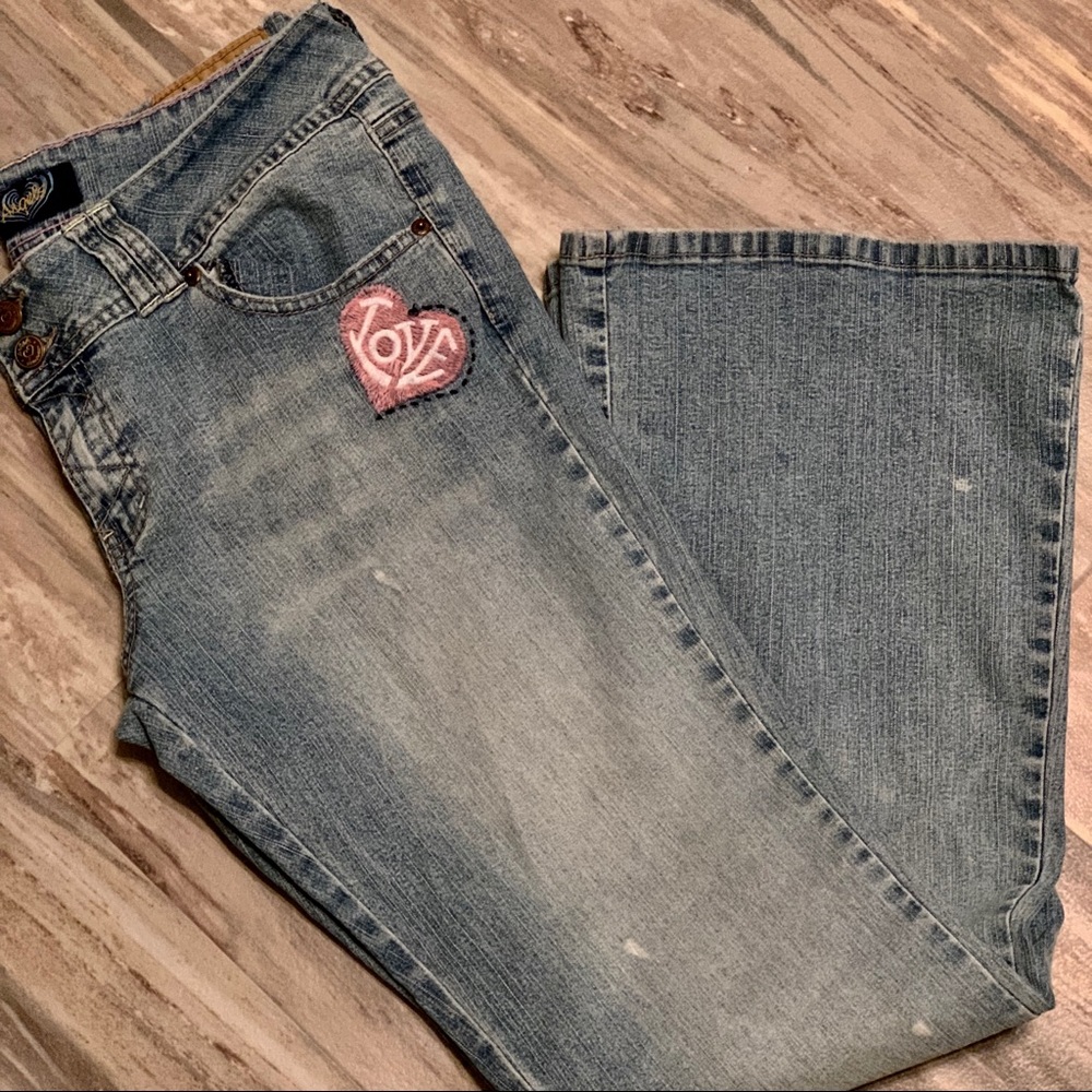 BOHO Angels Embroidered Bootcut Jeans